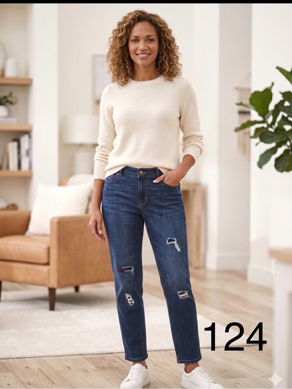 Talbots Dark Blue Straight-Leg Jeans with Subtle Distressing